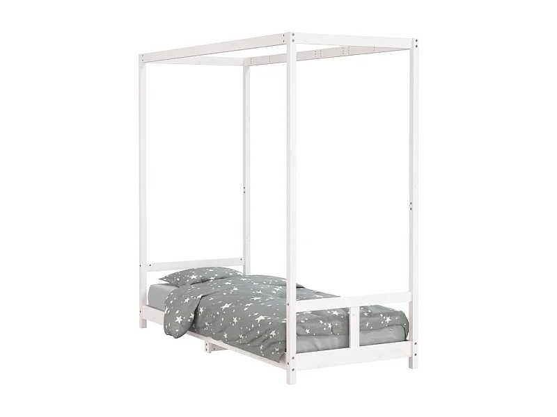 Cadre de lit pour enfants blanc 80x200 bois de pin massif