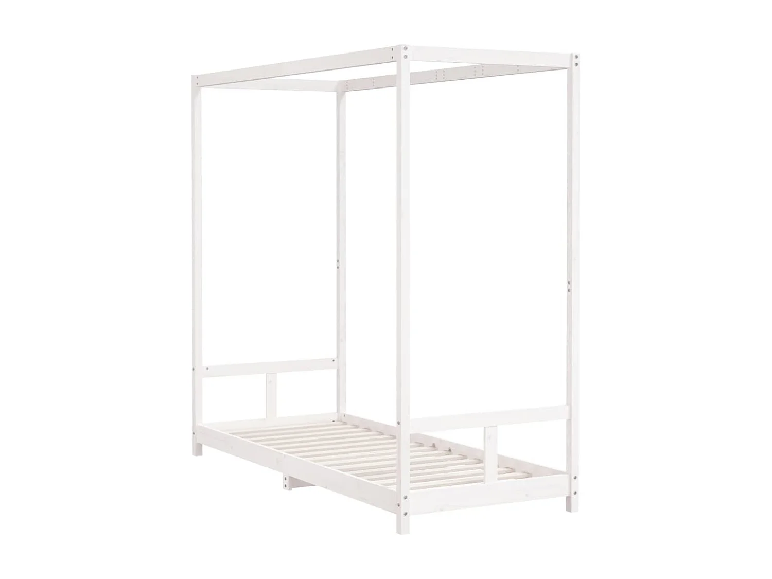 Cadre de lit pour enfants blanc 80x200 bois de pin massif