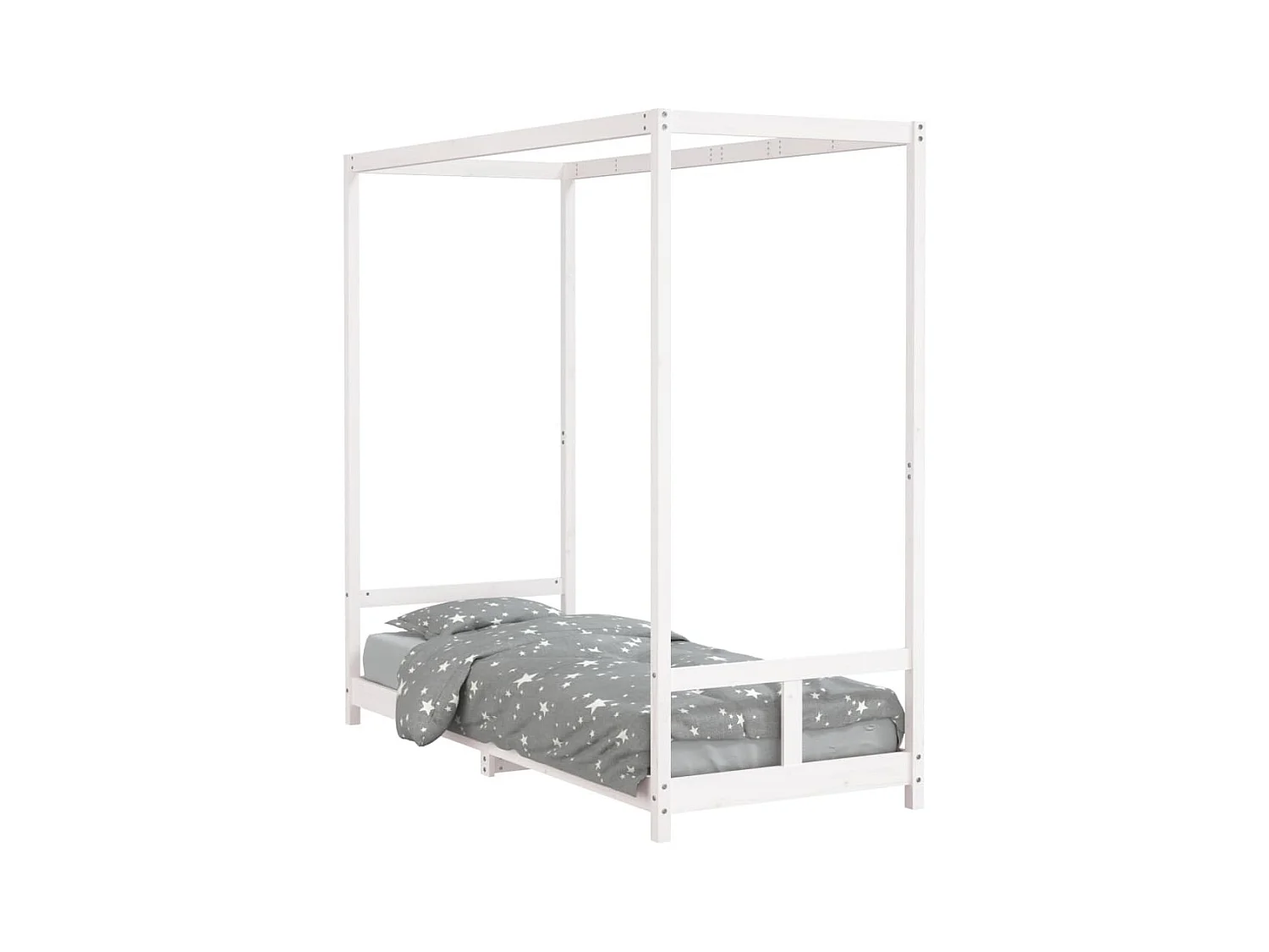 Cadre de lit pour enfants blanc 80x200 bois de pin massif