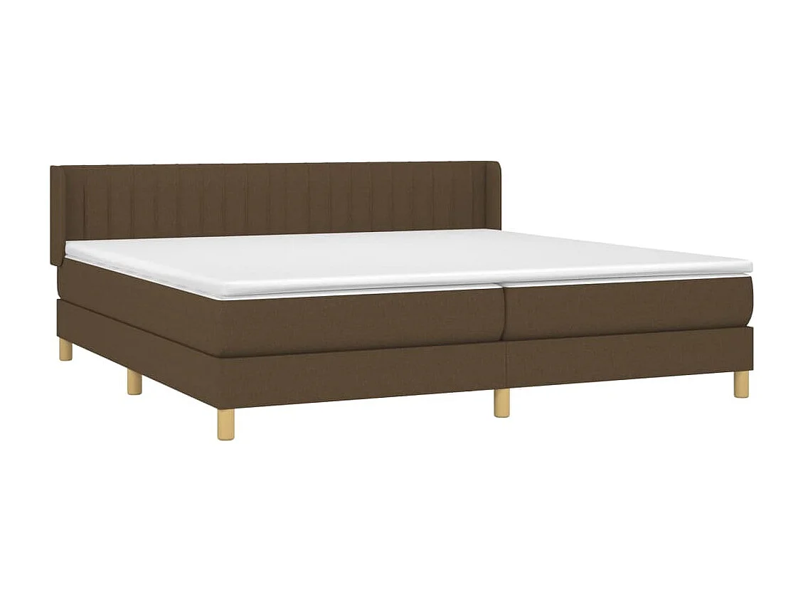 Lit à sommier tapissier avec matelas Marron foncé 200x200