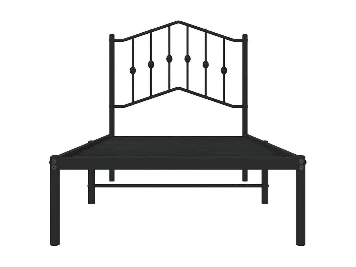 Cadre de lit métal avec tête de lit noir 80x200