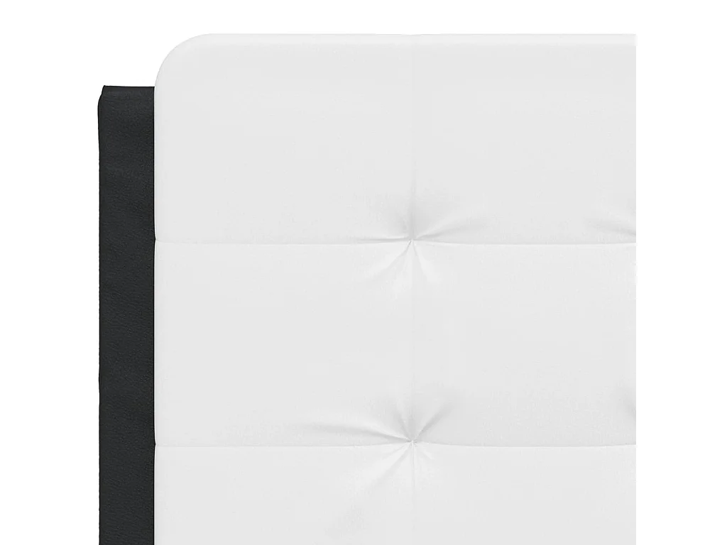 Cadre de lit et tête de lit noir et blanc 120x200 similicuir