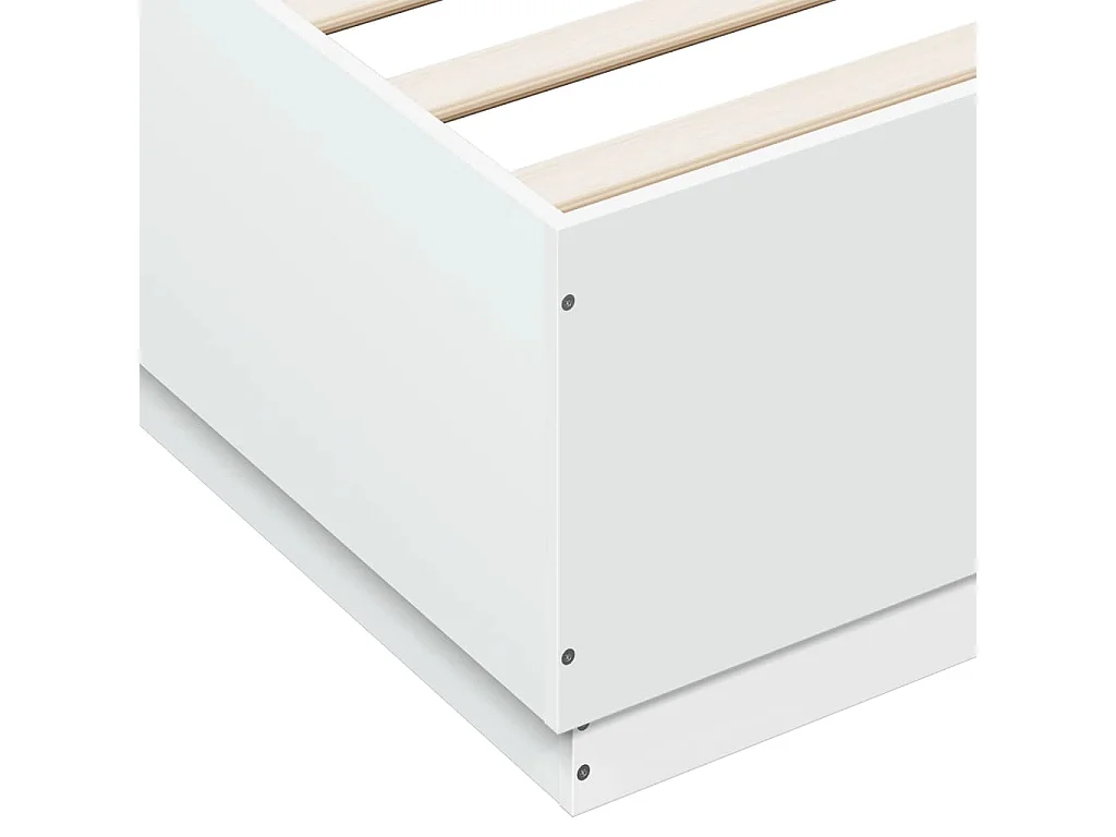 Cadre de lit avec lumières LED blanc 180x200 bois ingénierie