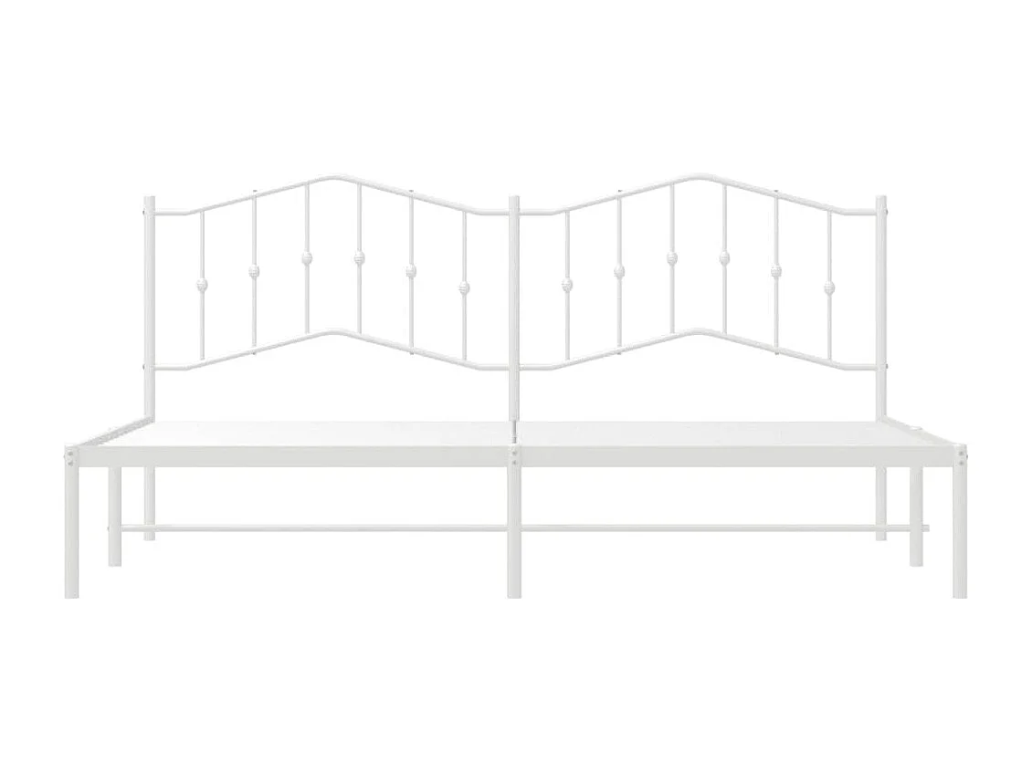 Cadre de lit métal avec tête de lit blanc 193x203