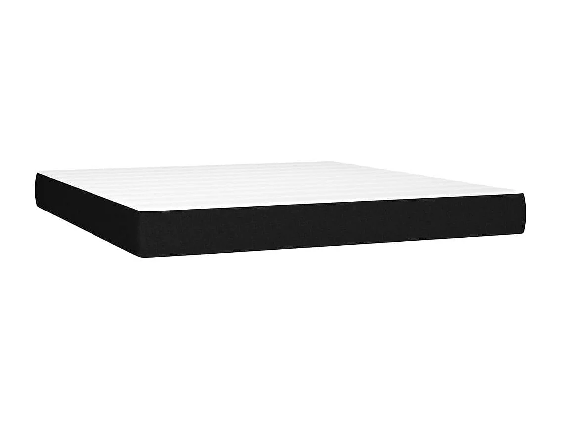 Sommier à lattes de lit avec matelas Noir 180x200 Tissu
