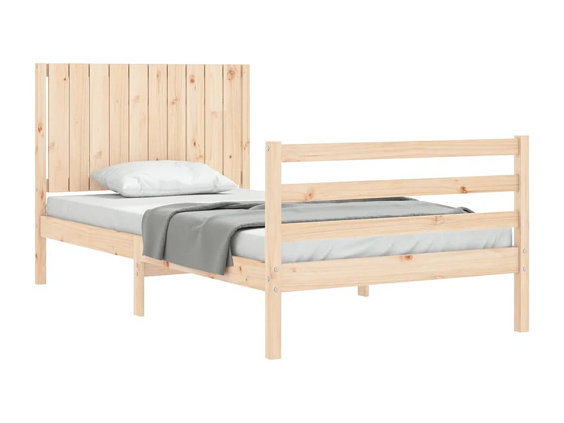 Cadre de lit et tête de lit 100x200 bois massif