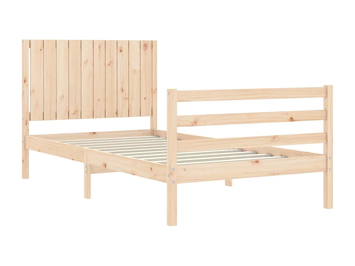 Cadre de lit et tête de lit 100x200 bois massif