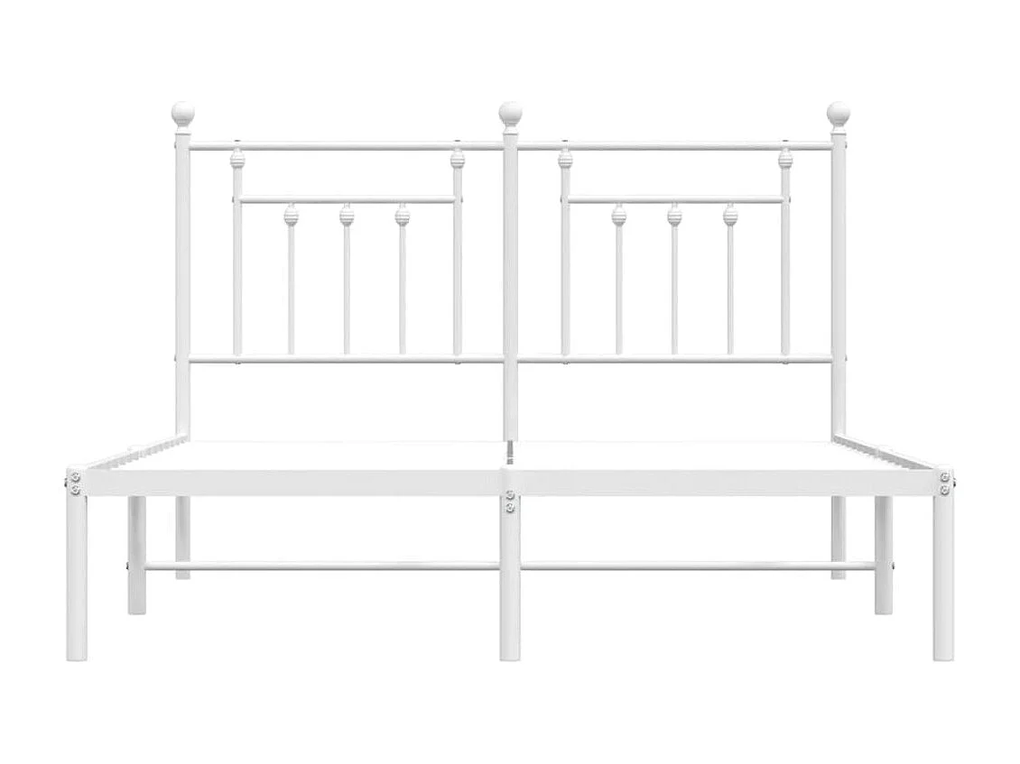 Cadre de lit métal avec tête de lit blanc 140x200