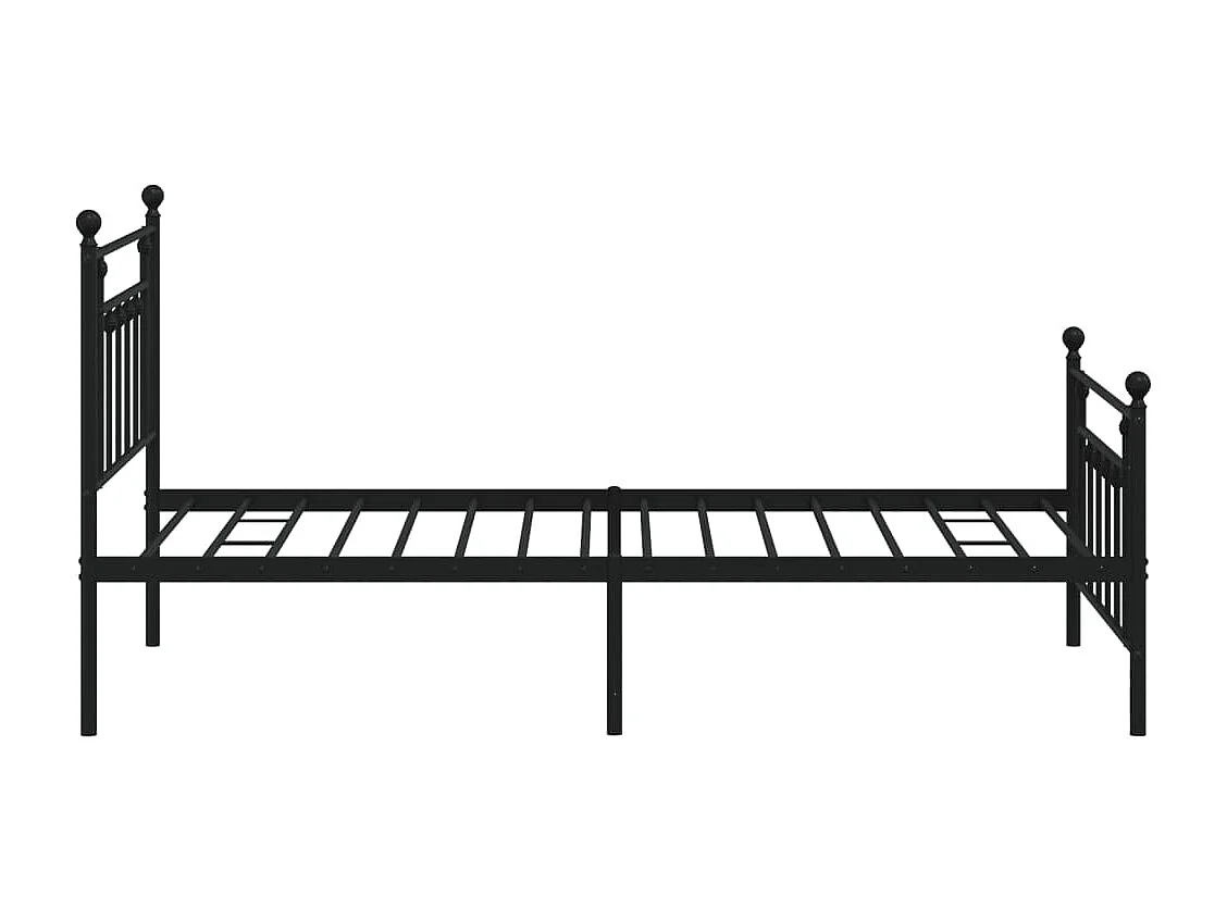 Cadre de lit métal avec tête de lit-pied de lit noir 107x203