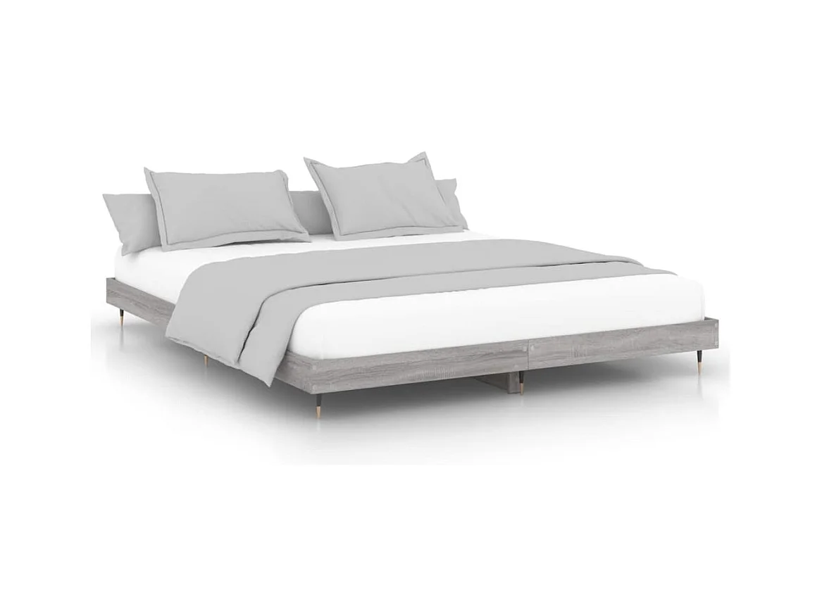 Cadre de lit sonoma gris 120x200 bois d'ingénierie