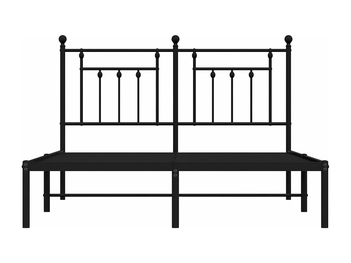 Cadre de lit métal avec tête de lit noir 140x190