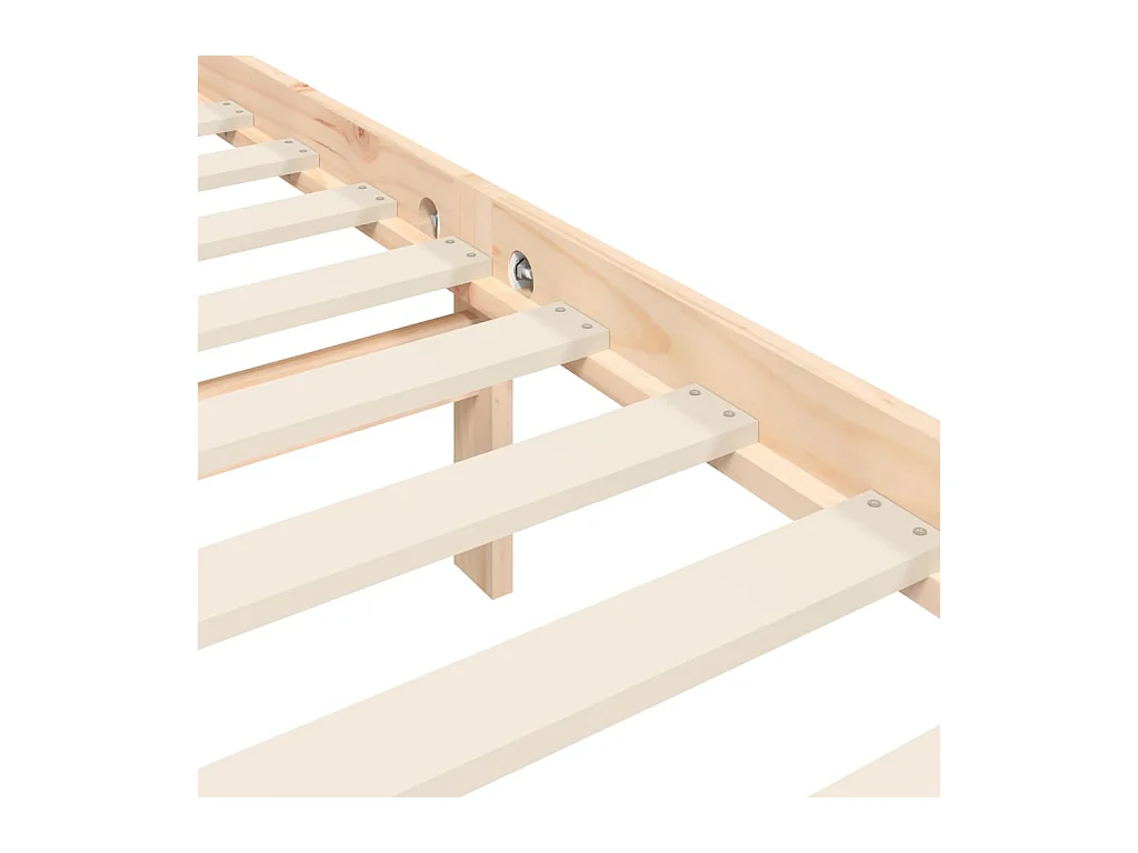Bedframe met hoofdbord massief hout 140x190 cm