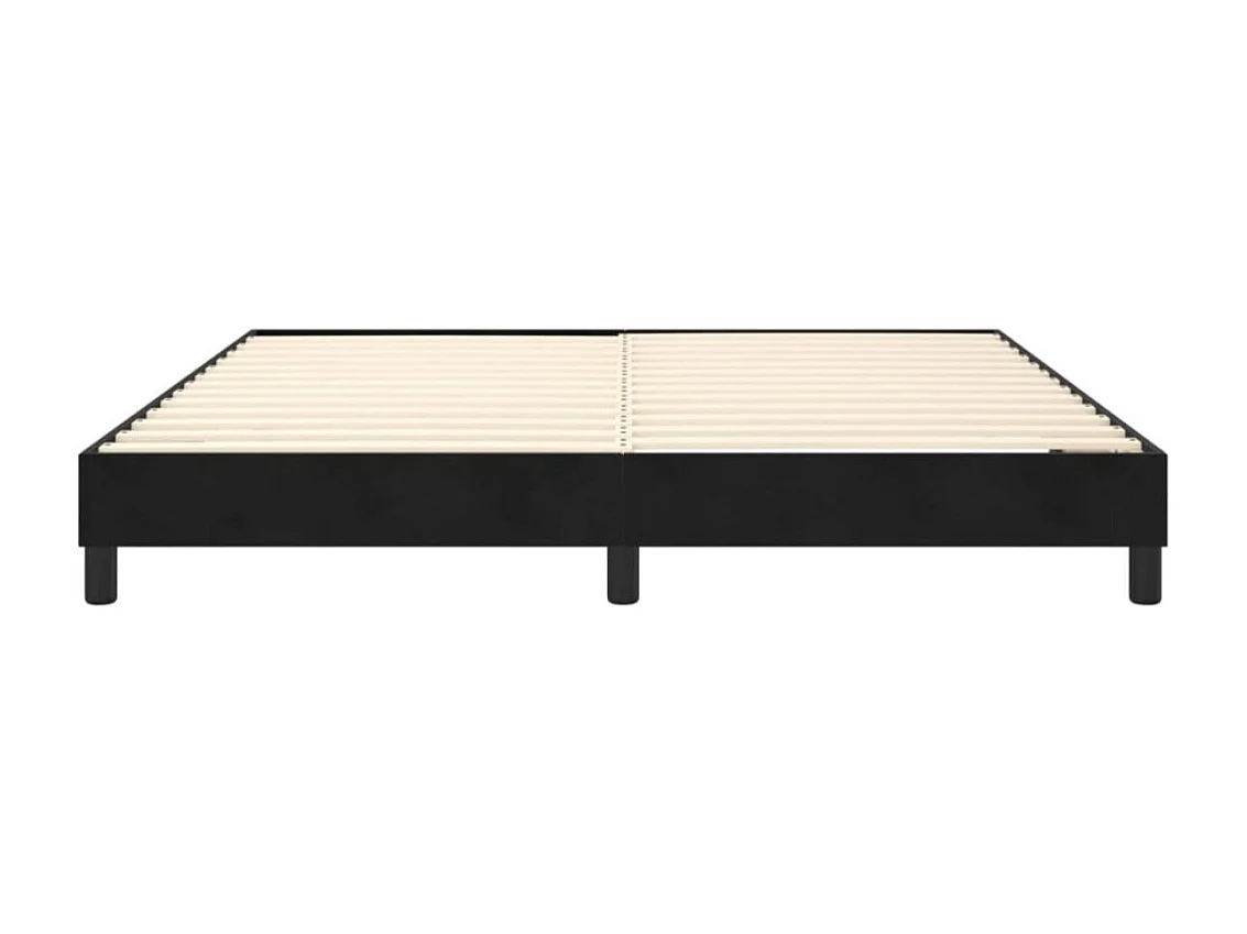 Cadre de lit 25cm en velours noir sur pieds Sloka - Élégance et confort-80x200