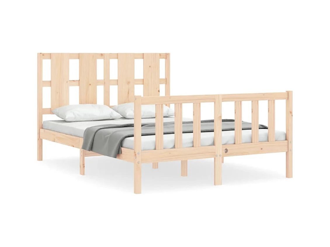 Cadre de lit avec tête de lit 140x190 bois massif