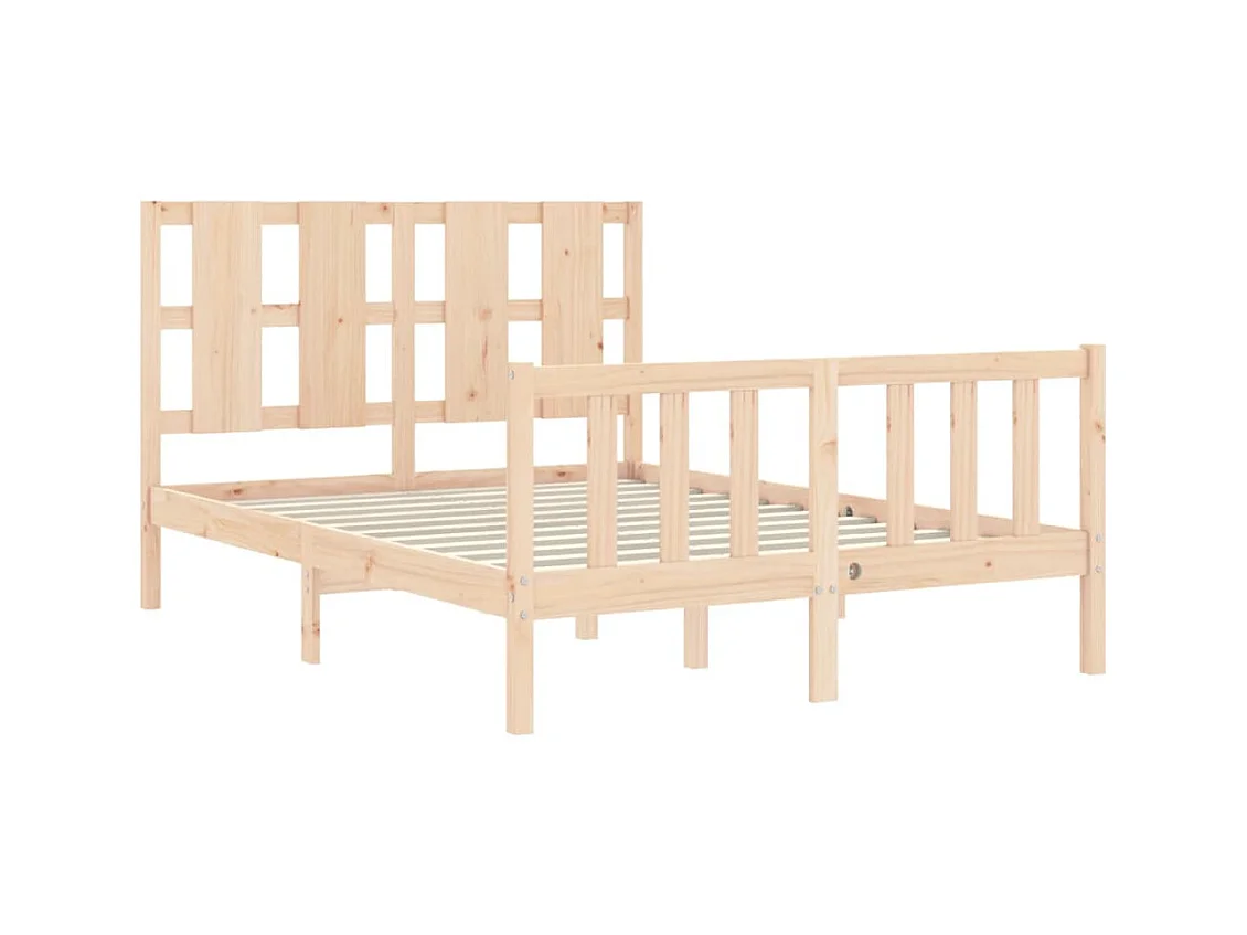 Cadre de lit avec tête de lit 140x190 bois massif