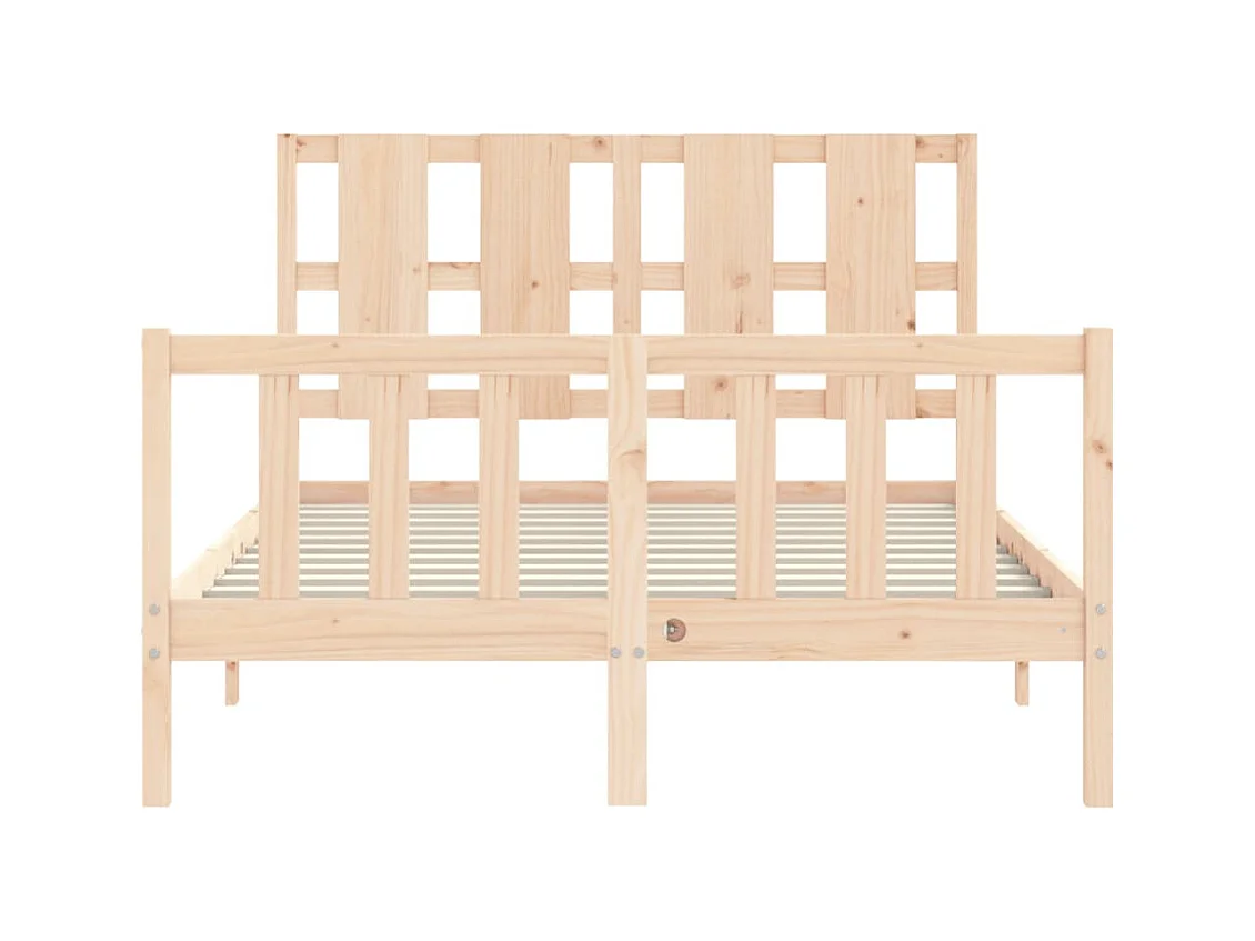 Cadre de lit avec tête de lit 140x190 bois massif