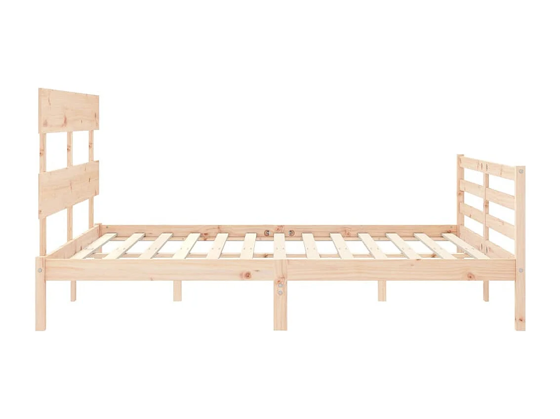 Cadre de lit avec tête de lit 160x200 bois massif