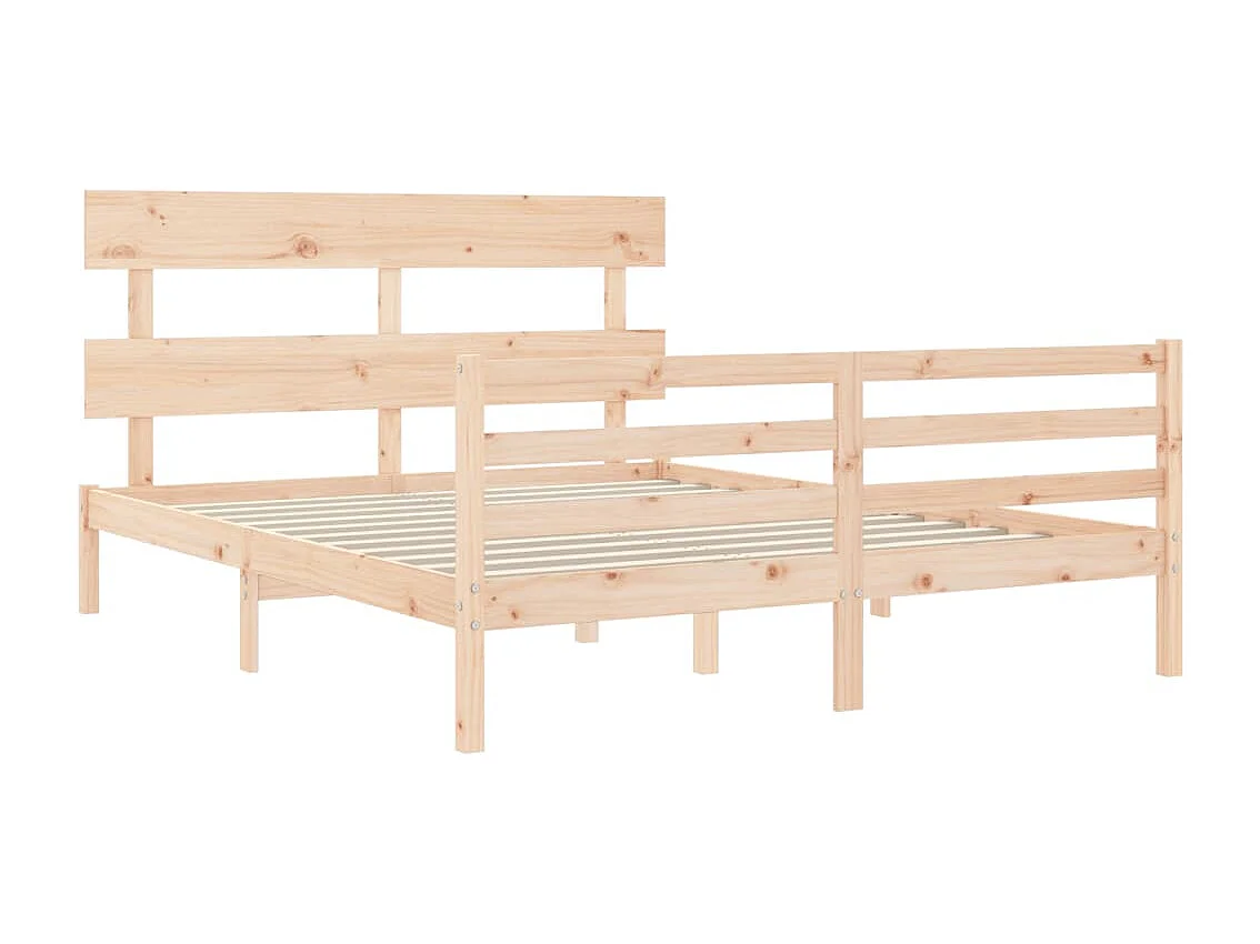 Cadre de lit avec tête de lit 160x200 bois massif