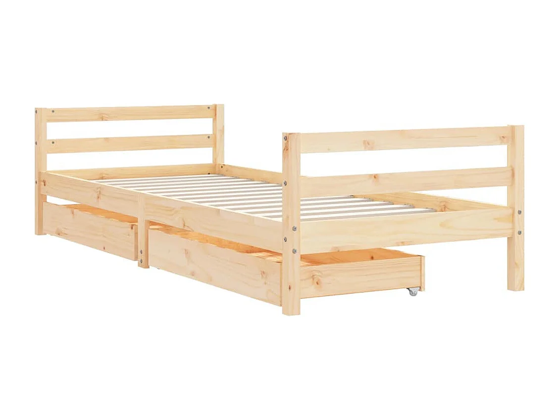 Cadre de lit pour enfants gris 80x200 bois de pin massif