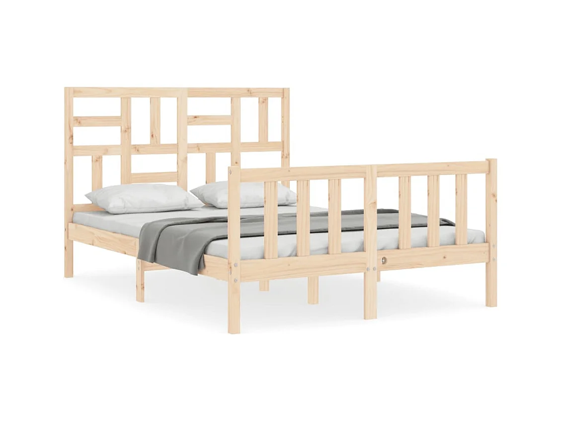 Cadre de lit avec tête de lit 140x190 bois massif