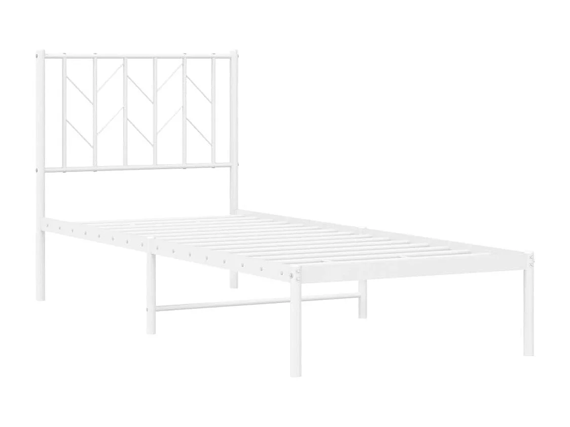 vidaXL Estructura de cama de metal con cabecero blanco 75x190 cm