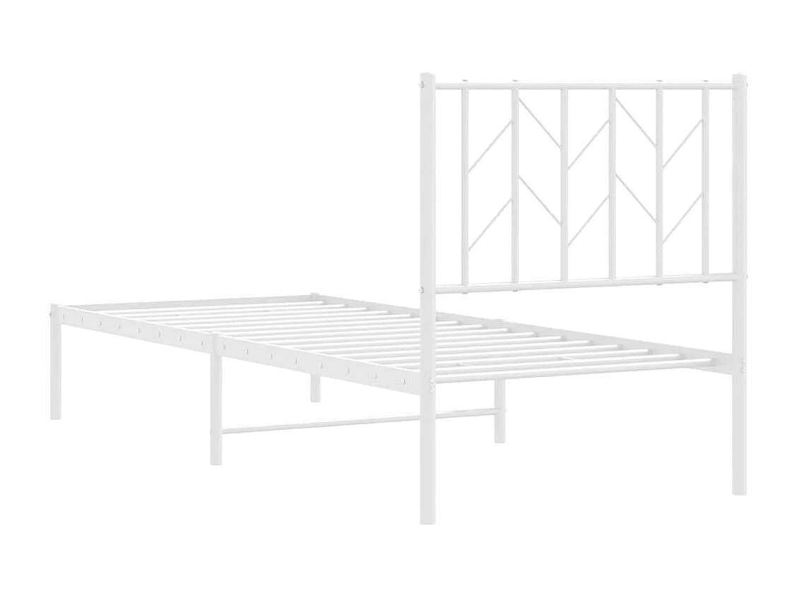 vidaXL Estructura de cama de metal con cabecero blanco 75x190 cm