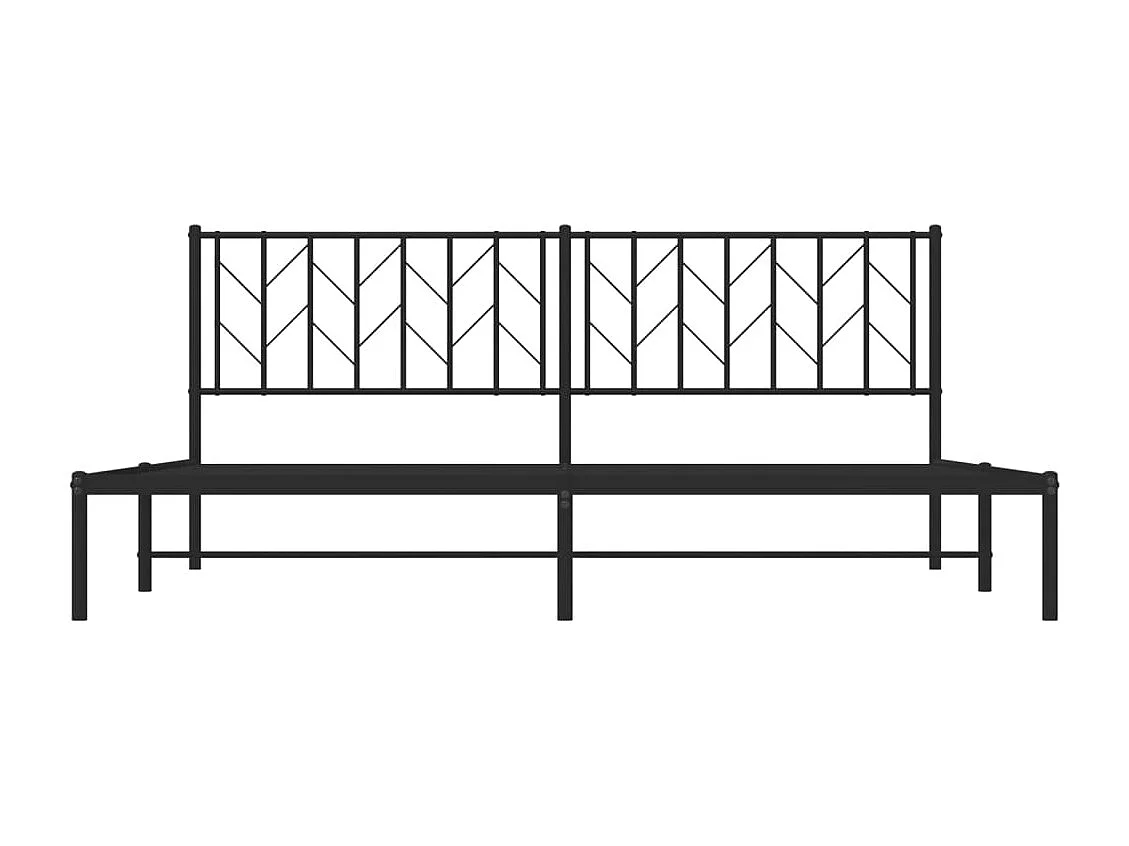 Cadre de lit métal avec tête de lit noir 193x203