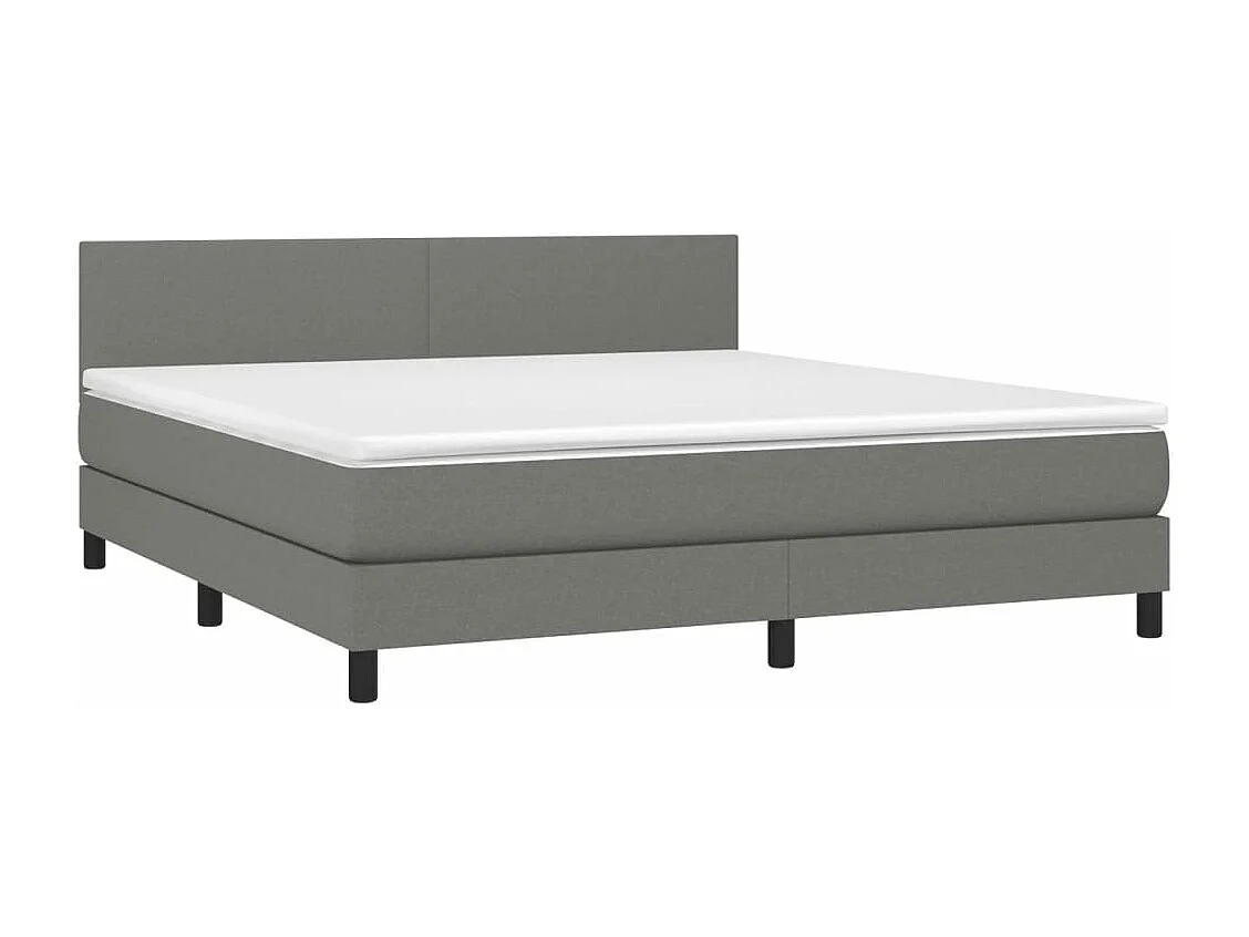 Sommier à lattes de lit avec matelas Gris foncé 180x200 Tissu