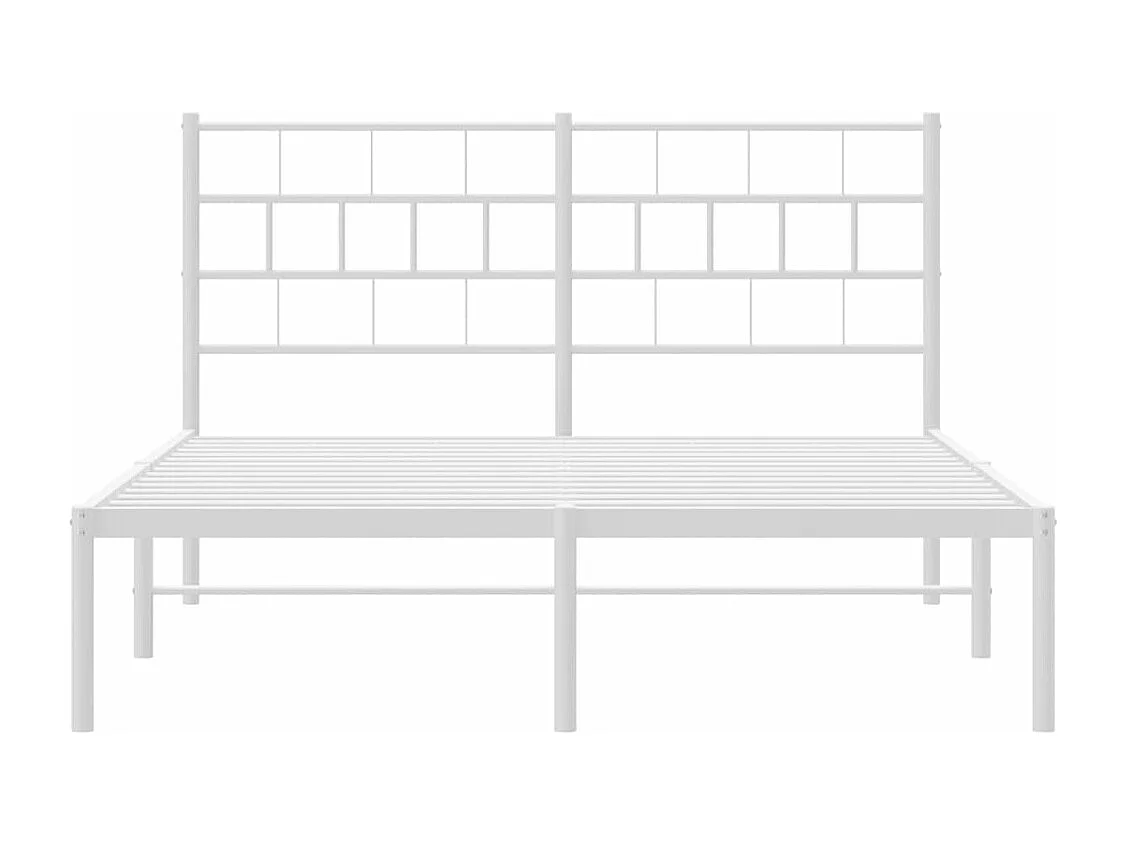 vidaXL Estructura de cama de metal con cabecero blanca 135x190 cm