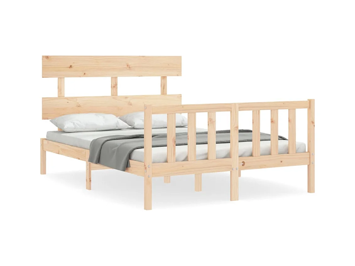 Cadre de lit avec tête de lit 140x190 bois massif