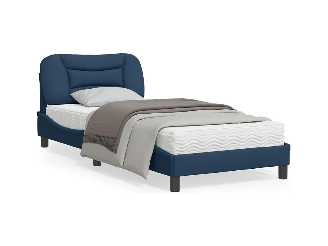 Cadre de lit avec lumières LED bleu 80x200 tissu