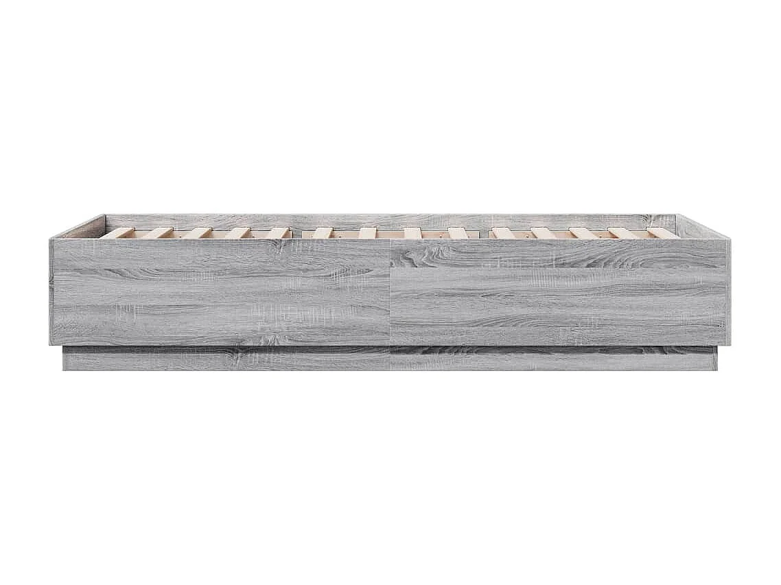 Cadre de lit avec lumières LED sonoma gris 90x200