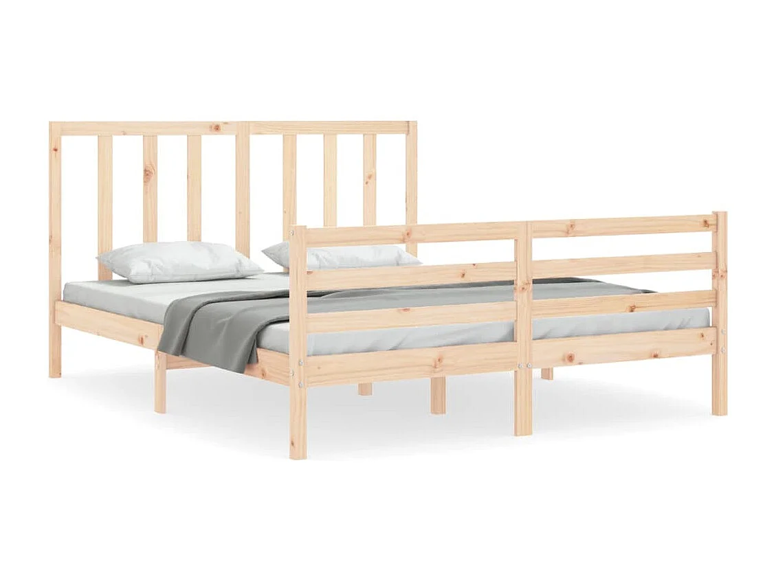 Cadre de lit avec tête de lit 160x200 bois massif