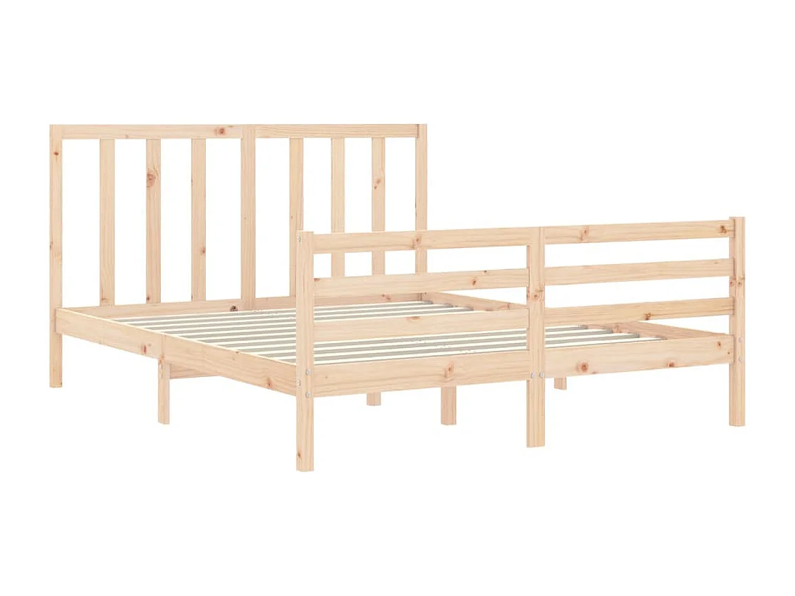 Cadre de lit avec tête de lit 160x200 bois massif