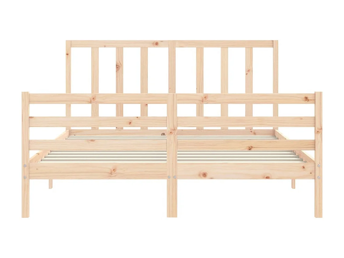 Cadre de lit avec tête de lit 160x200 bois massif