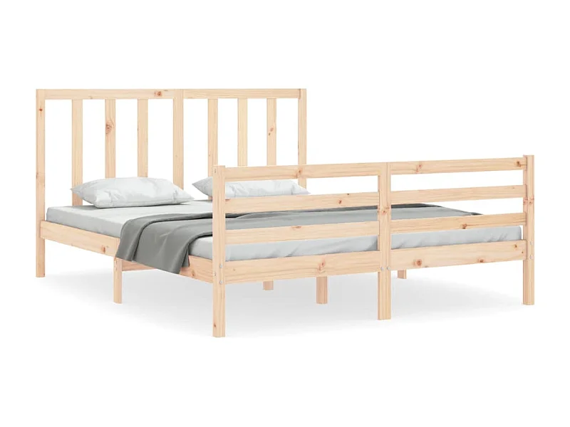 Cadre de lit avec tête de lit 160x200 bois massif