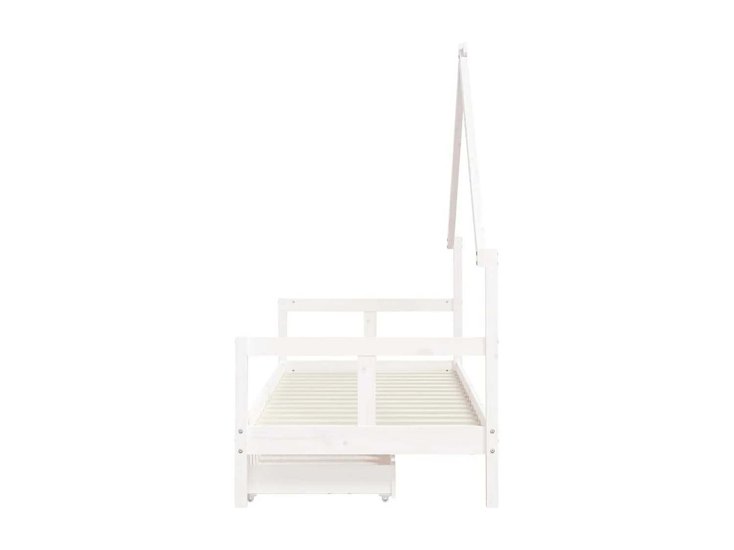 Cadre de lit enfant tiroirs blanc 80x200 bois de pin massif