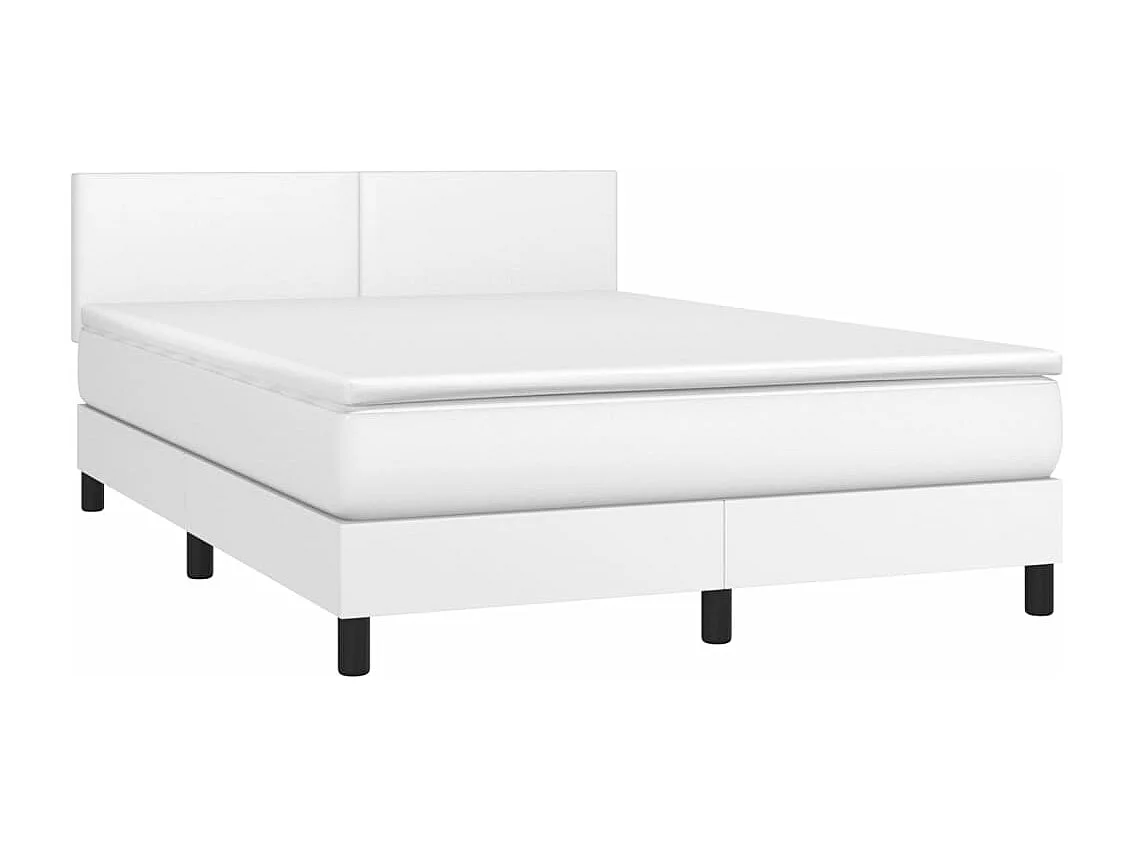Sommier à lattes de lit avec matelas et LED Blanc 140x200