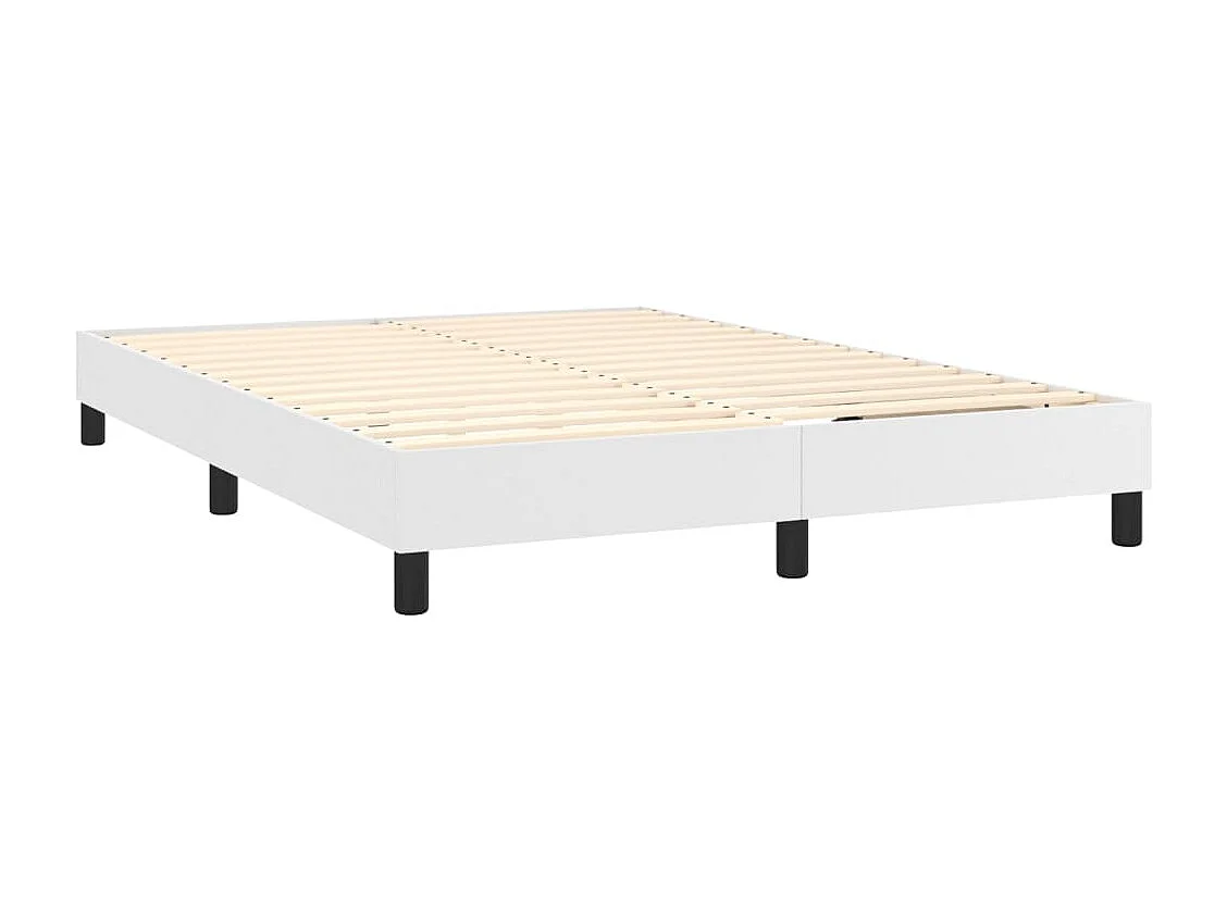 Sommier à lattes de lit avec matelas et LED Blanc 140x200