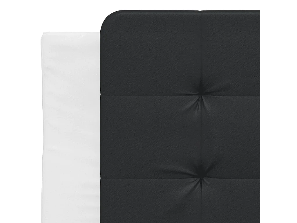 Lit avec matelas blanc et noir 90x190 similicuir