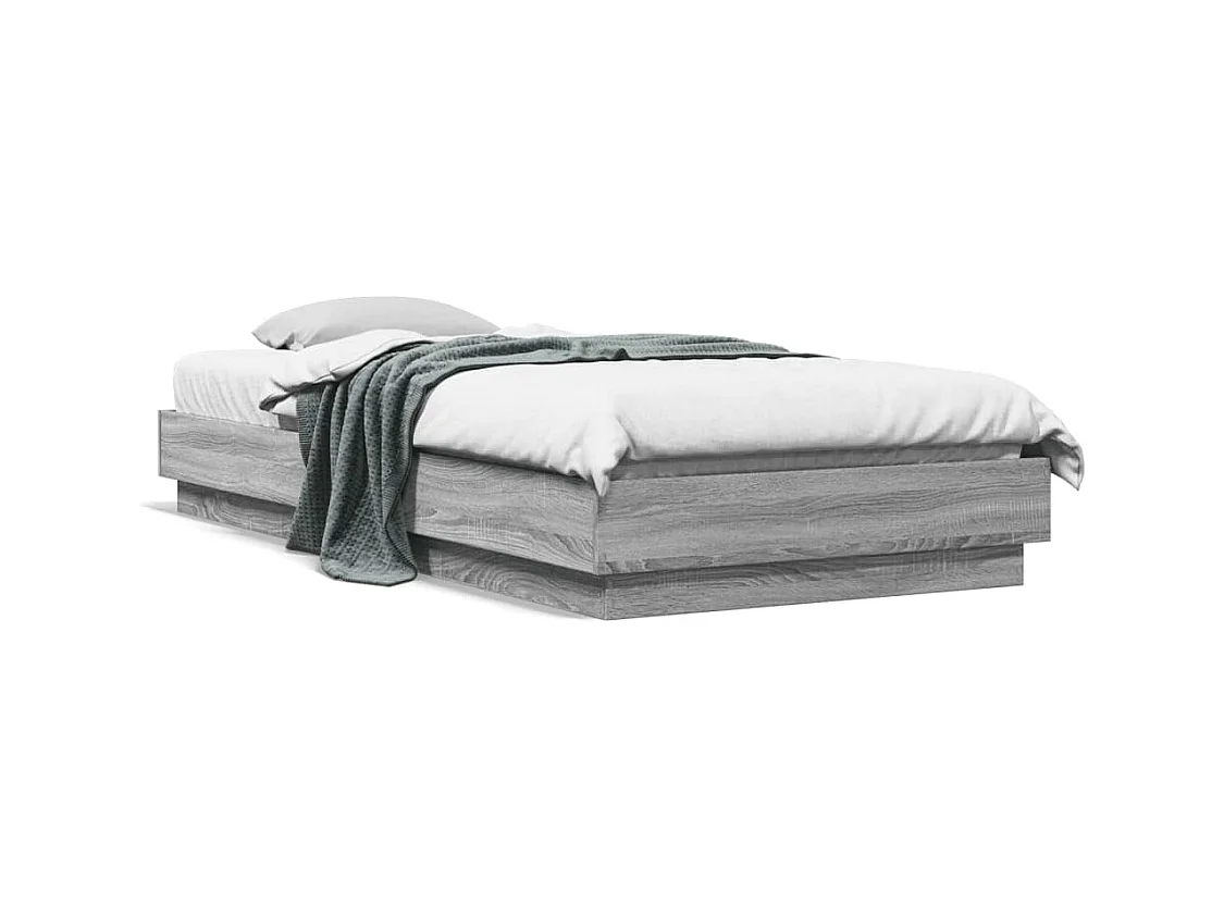 Cadre de lit sonoma gris 90x200 bois d'ingénierie