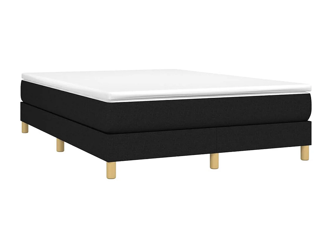 Sommier à lattes de lit avec matelas Noir 140x190 Tissu