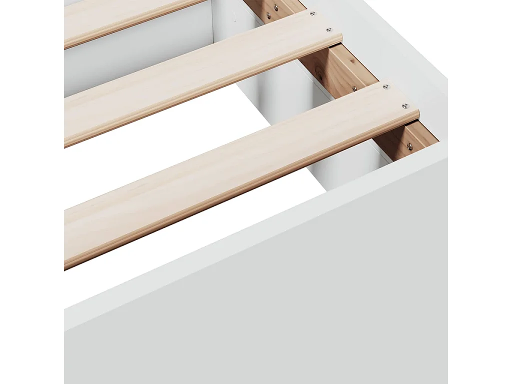 Cadre de lit avec tiroirs blanc 150x200 bois d'ingénierie