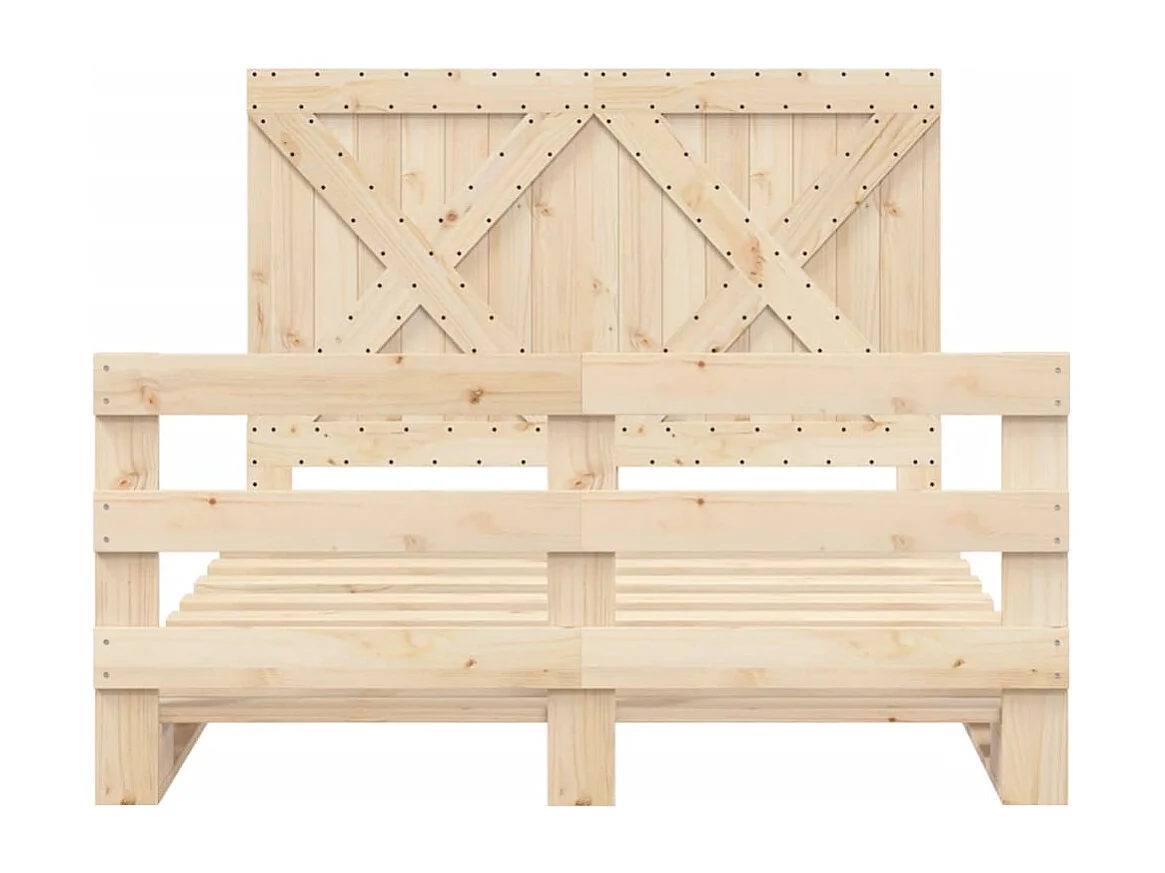 Cadre de lit avec tête de lit 140x200 bois de pin massif