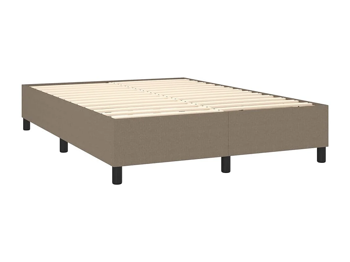 Sommier à lattes de lit matelas et LED Taupe 140x200 Tissu