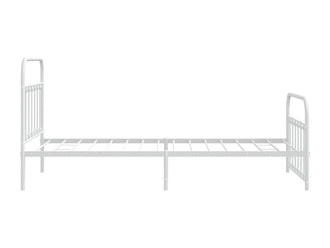 Cadre de lit métal avec tête de lit-pied de lit blanc 107x203