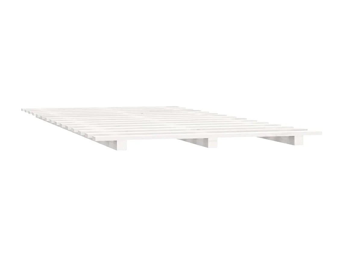 Cadre de lit blanc 140x190 bois de pin massif