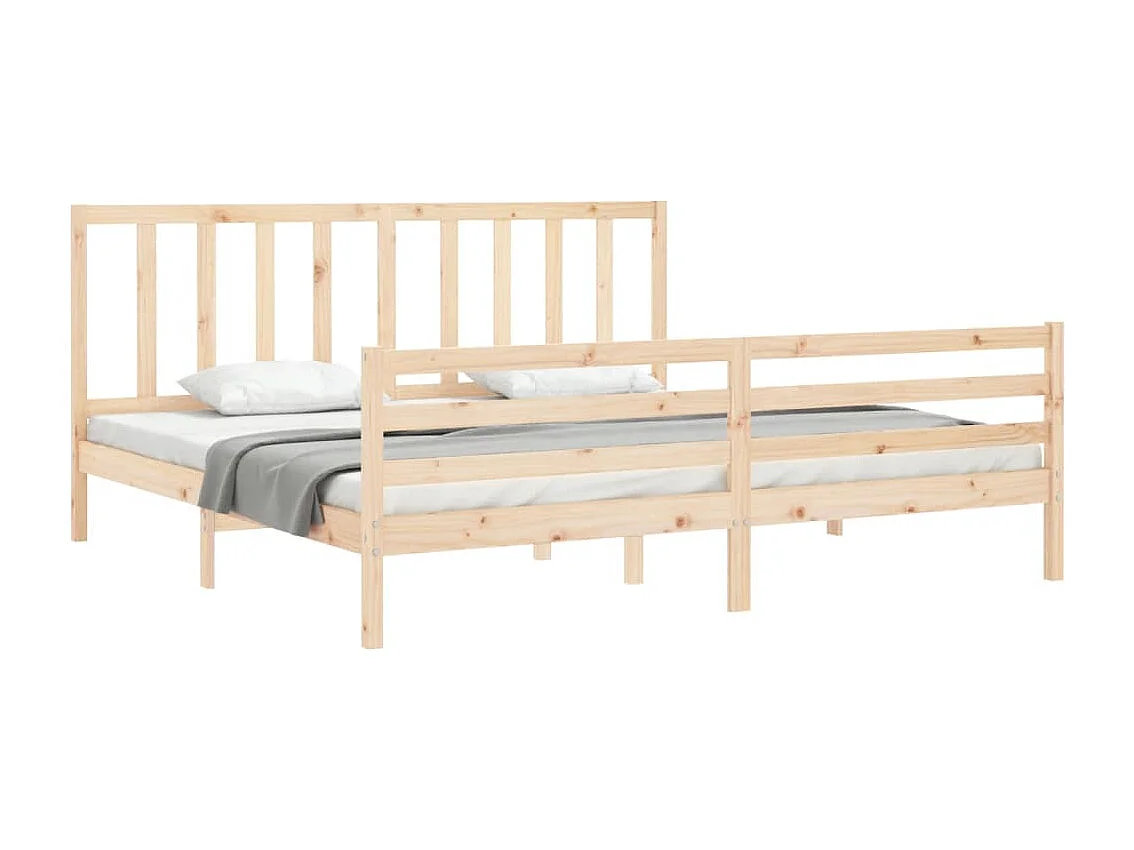 Cadre de lit avec tête de lit 200x200 bois massif