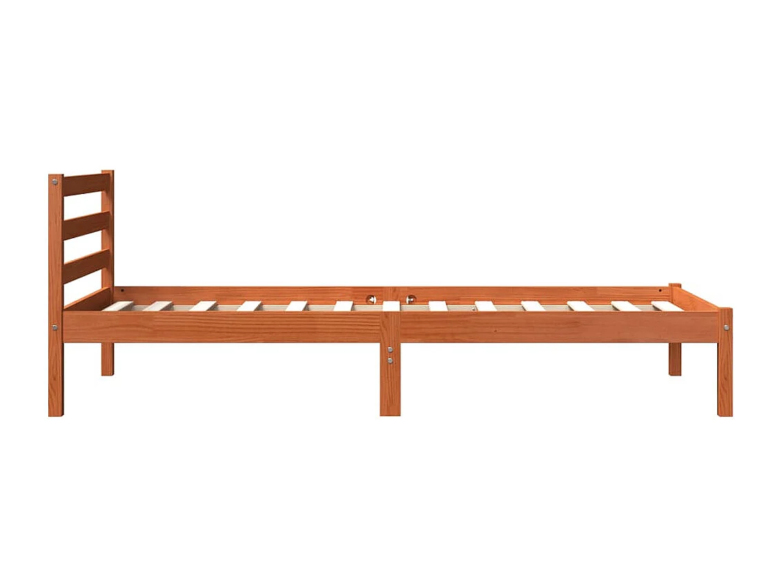 Cadre de lit marron 90x190 bois de pin massif