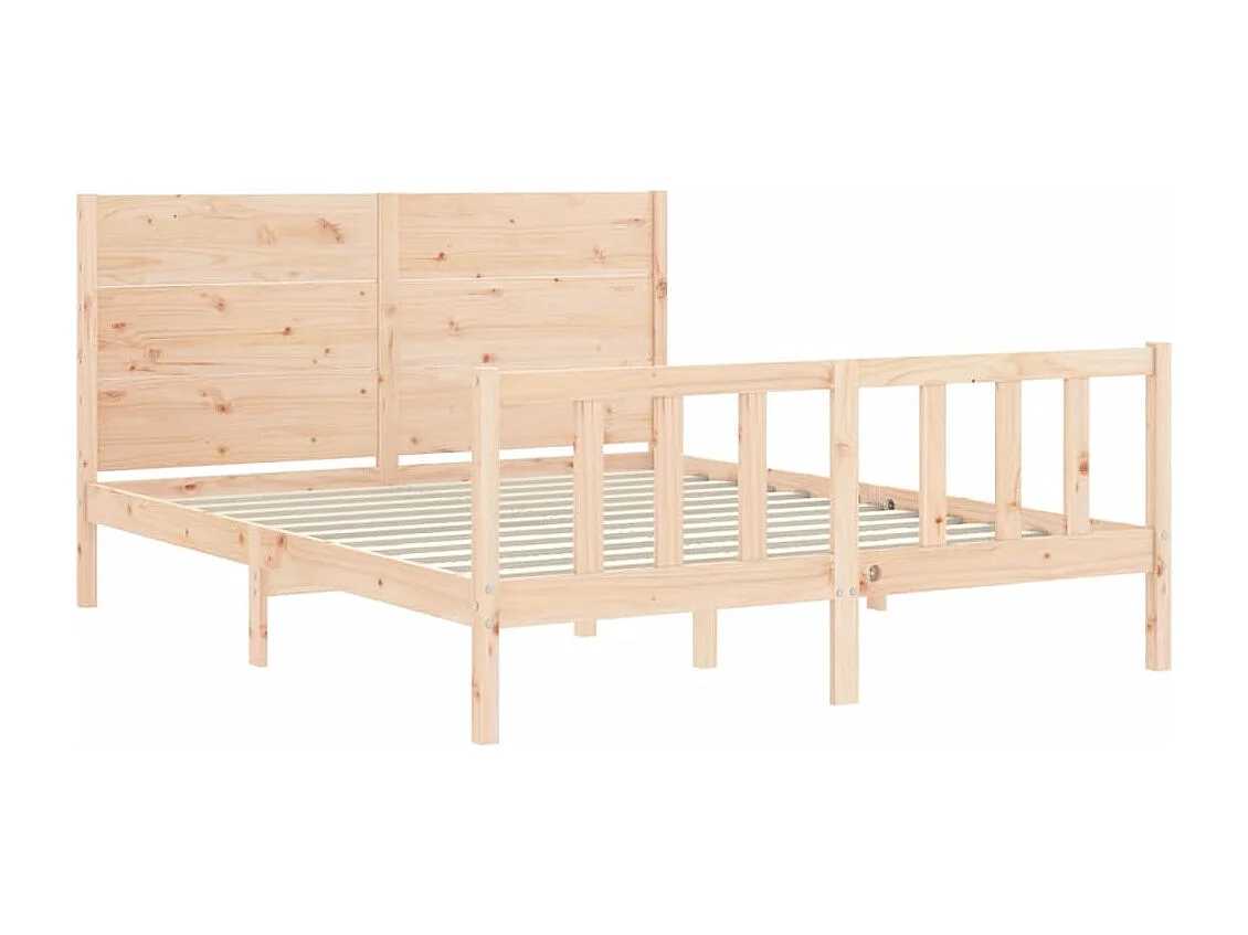 Cadre de lit avec tête de lit 160x200 bois massif